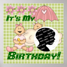 Customised Baby Girl Birthday Poster