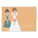 Customised Orange-Teal Be My Bridesmaid Cards