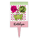Customised Pink Frog 2nd Birthday Cake Topper