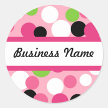 Customised Polka Dot Business Sticker