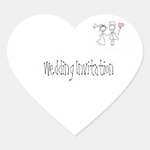 Customised Wedding Invitation Seals Heart Sticker