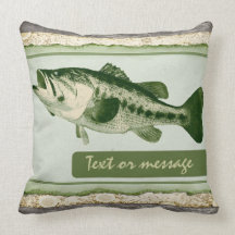 Customizable green fish decorative pillow