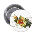 CUSTOMIZABLE Yellow Roses Pinback Buttons