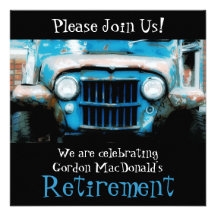 Customizeable Antique Car Retirement Party Invite