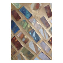 cut coloured glass mosaic announcements