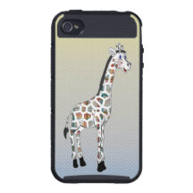 Cute adorable colourful chequered spots giraffe case for iPhone 4
