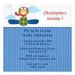 Cute aeroplane pilot boys birthday party invitatio