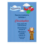Cute aeroplane pilot boys birthday party invitatio