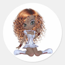 Cute African American Girl Stickers