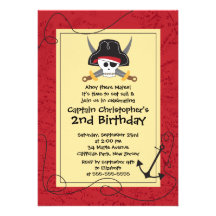 Cute Ahoy Mates Pirate Birthday Party Invitations