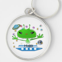 Cute Alien Hugs Keychain