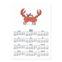 cute and funny girly girl crab character business card templates