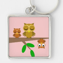 cute and funny owls keychains