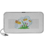 cute and happy bumble bee trio travel speakers