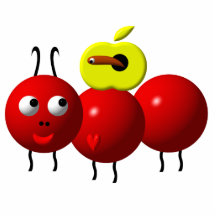 Cute ant with apple photo cutouts