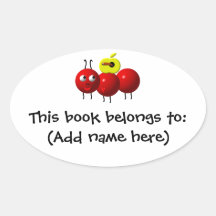 Cute ant with apple sticker