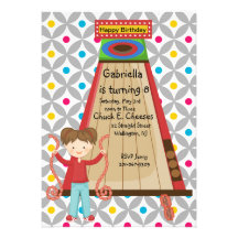 Cute Arcade Skee Ball Girls Birthday Invitation