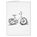 Cute Artistic Bike Drawing Greeting Card
