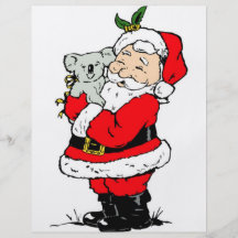 Cute Australian Christmas Santa with koala Personalized Flyer