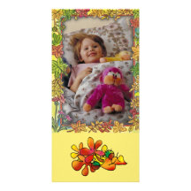 Cute autumn photo frame with leafs - Photo Card