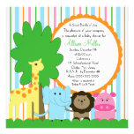 Cute Baby Animal Neutral Baby Shower Custom Invitations