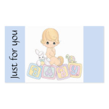 Cute Baby Blocks Cartoon Business Card Template