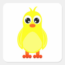 Cute Baby Chick Square Stickers