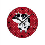 Cute Baby Cow Round Wall Clocks
