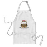 Cute Baby Girl Owl with Pink Bow Apron