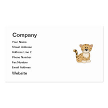Cute Baby Leopard Business Card Template