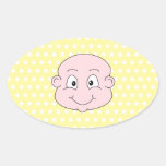 Cute Baby, on yellow polka dot pattern. Sticker