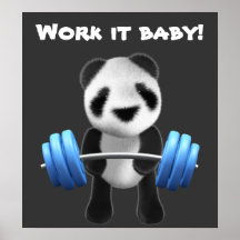 Cute baby panda bear powerlifter in 3d (editable) print