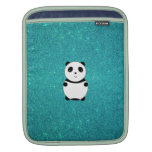 Cute baby panda turquoise glitter iPad sleeve