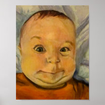 Cute Baby Poster from Painting