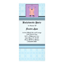 CUTE Bachelorette Party Designer Invites Rack Card Design