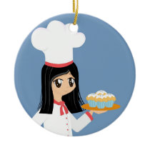 Cute Baker Girl Ornament ornaments