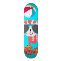 Cute Beach Bum Kitty Cat Sunglasses Beach Ball Skate Board Decks