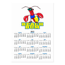 cute beach bum lobster cartoon graphic business card templates