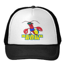 cute beach bum lobster cartoon graphic hat