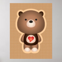 Cute Bear Brown Poster