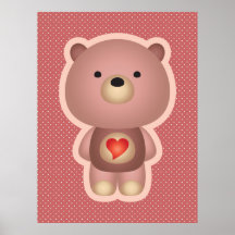 Cute Bear Pink Print