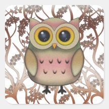 Cute Big Eyed Owl Stickers