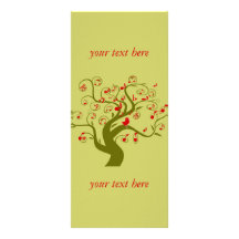 Cute Bird Swirl Tree Gifts and Invitations Custom Rack Card