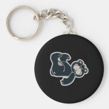 cute black and pink bear keychain