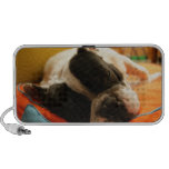 Cute Black And White Lazy Dog Portable Speaker