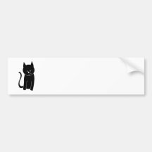Cute Black Cat Bumper Stickers