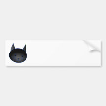 Cute Black Cat. Cat Cartoon illustration. Bumper Stickers