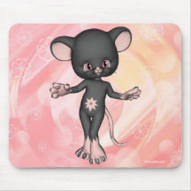 Cute Black Mouse Mousepad