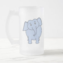 Cute Blue Elephant Cartoon. Coffee Mug