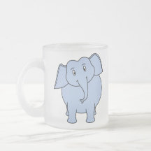 Cute Blue Elephant Cartoon. Coffee Mug